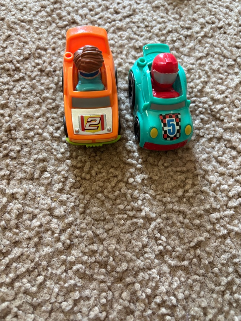 Lot of 2 FisherPrice Little People Wheelie Racecars